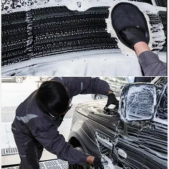 

Wool Car Cleaning Polishing Gloves Household Cleaning Duster Brush Hand Glove Scrubber Cleaner Auto Car Washer Brush