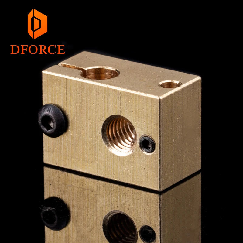 DFORCE 1 قطعة النحاس النحاس سخان كتلة ل E3D النحاس hotend ل 3D طابعة عالية درجة الحرارة ل صلابة الفولاذ V6 الفوهات