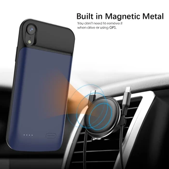 

For iPhone Xr Battery Charger Case With Audio 6000mAh Magnetic External Backup Charger Power Bank Protective Phone cover