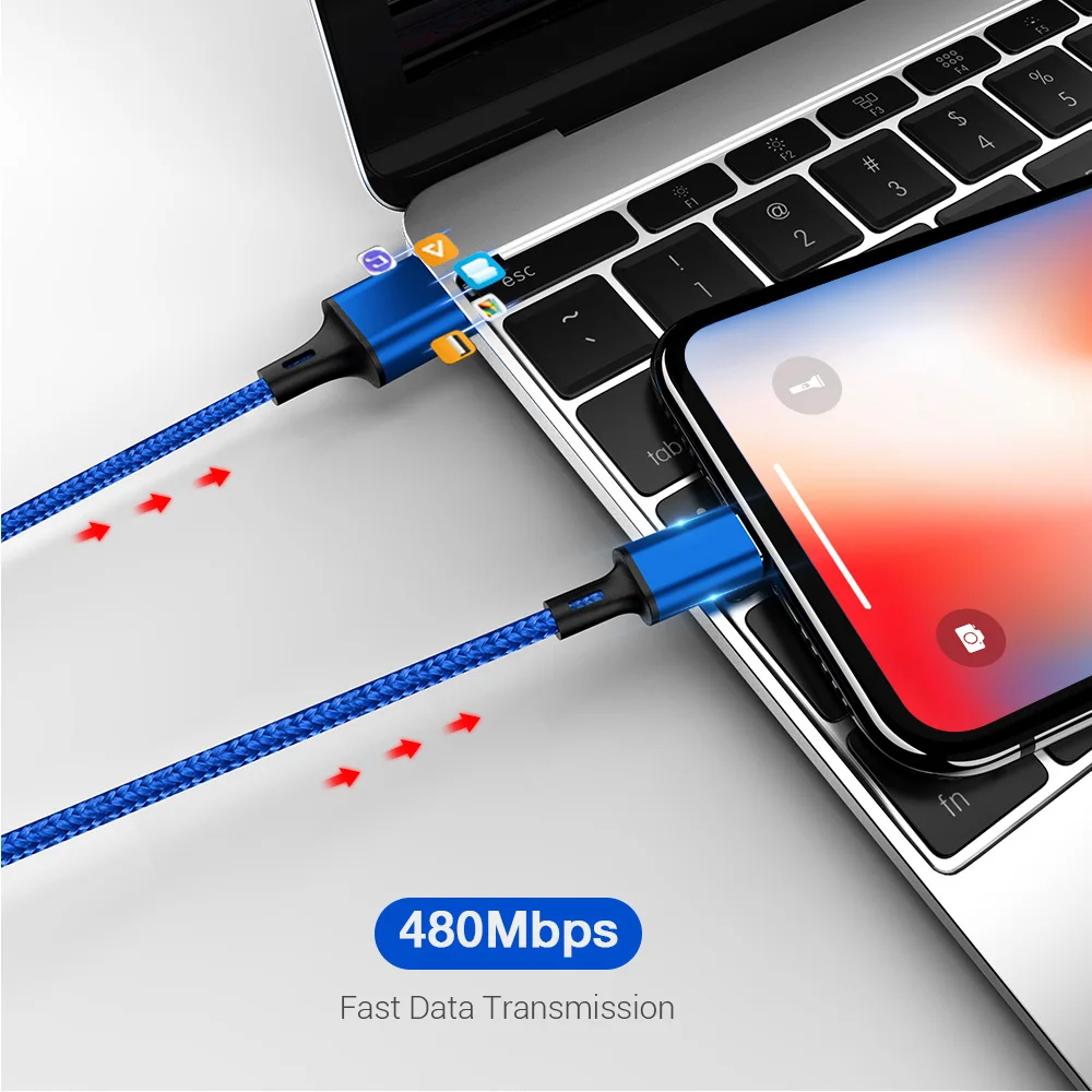 USB кабель KISSCASE для Apple 2.4A быстрой зарядки и передачи данных iPhone X XS MAX XR 7 8 6 6s Plus