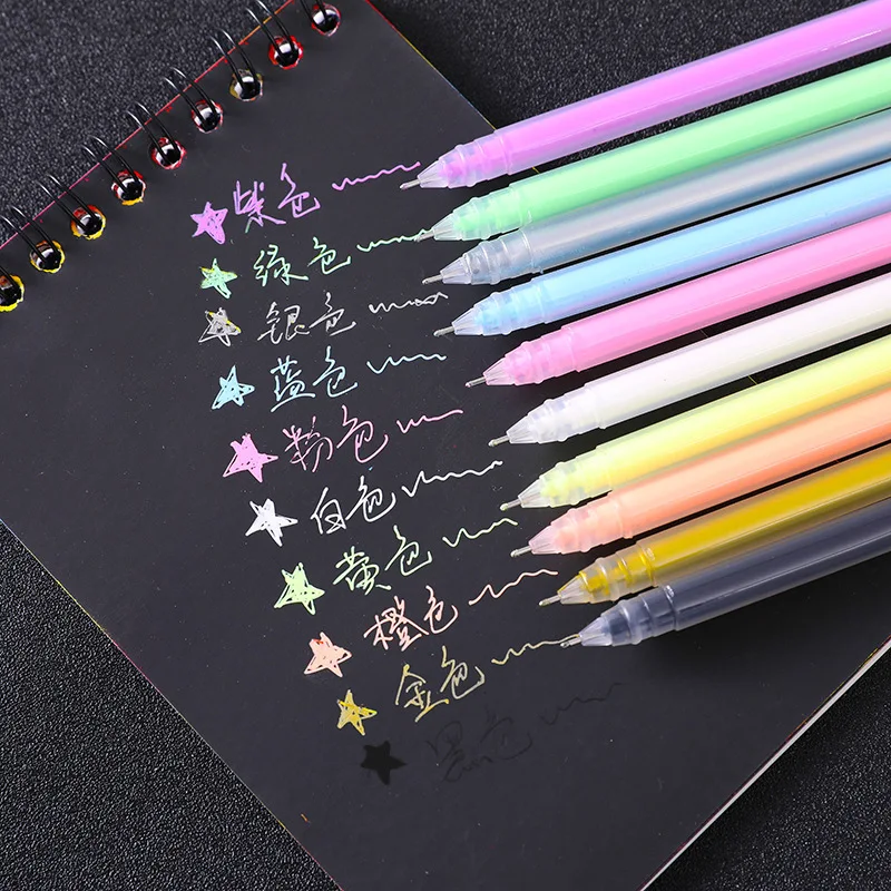 

10 Colors/box 0.6mm Multicolor Highlight Liner For Art Marker Conspicuous Painting Highlighter Pen Marker Stationery Supplies