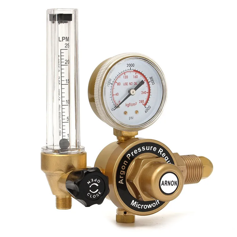 AR Argon CO2 Gauge Pressure Regulator Mig Tig Flow Meter Control Valve Reducer Welding Gas Single Tube Aquarium