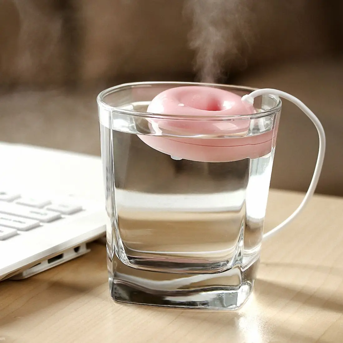 Розовый пончик увлажнитель usb офисный настольный мини-увлажнитель портативный креативный очиститель воздуха розовый