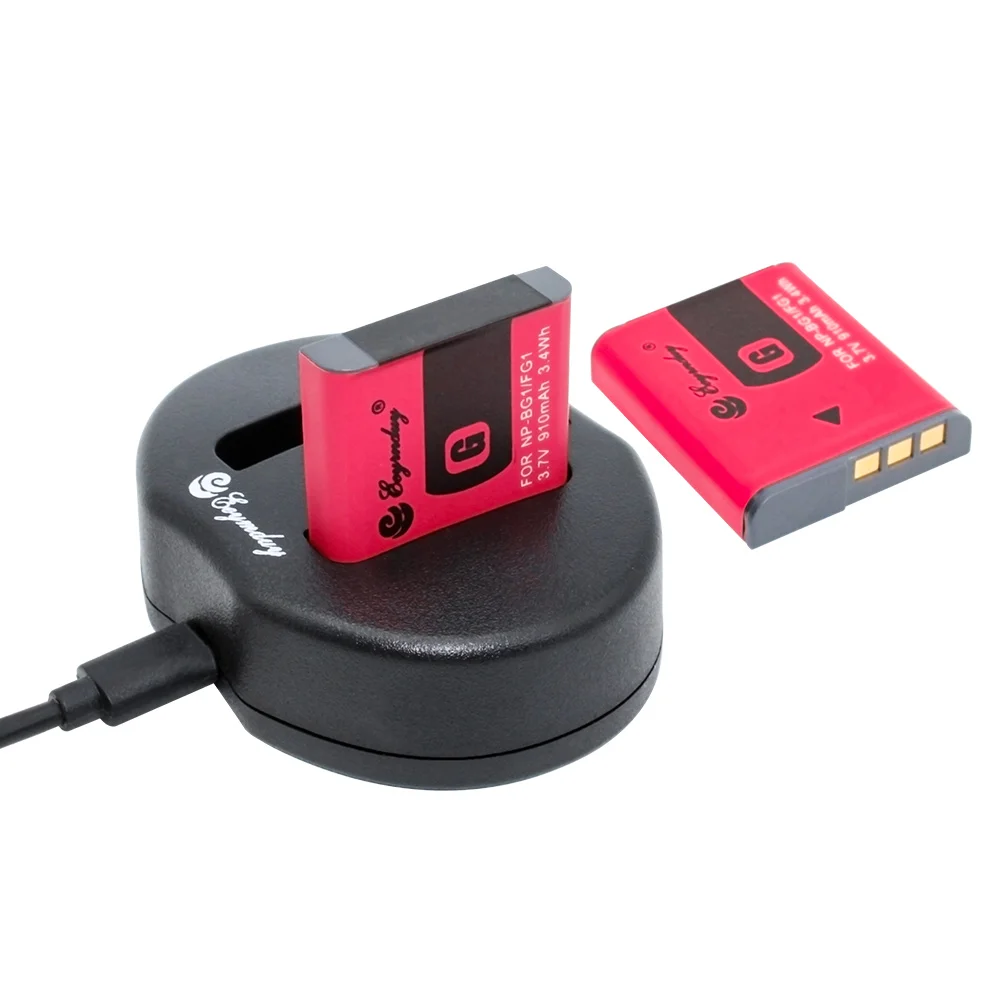 2 шт. аккумуляторная батарея и 1 USB двойное зарядное устройство NP BG1|Цифровые