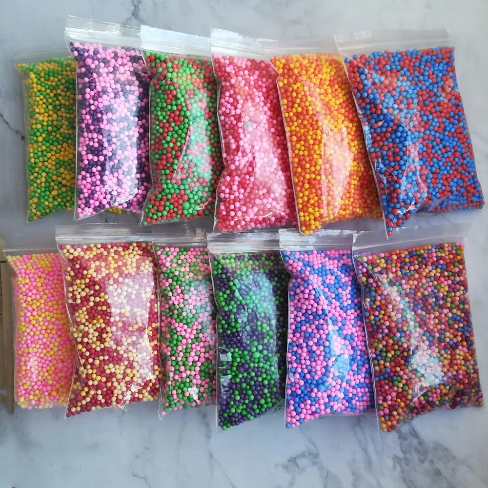 DIY Snow Mud Particles Accessories Slime Balls Small Tiny Foam Beads For Floam Filler 15000pcs