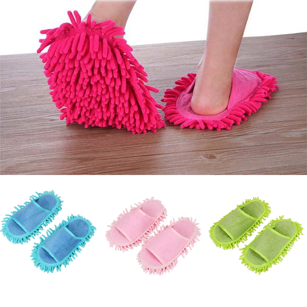 Novelty Slippers Style Mops Lazy Slippers Cleaning Cloth 1Pair