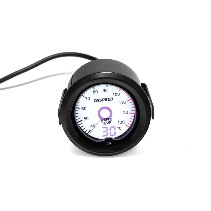 Universal 52mm Virtual Pointer Car Water Temperature Gauge Digital 7-Colors LED Display