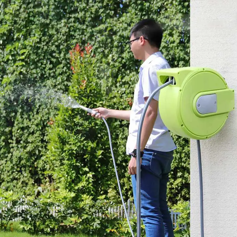

Water Pipe Storage Rack Outdoor Garden Irrigation Tool Automatic Telescopic Recycling Hose Reel Watering Device Winding Machine