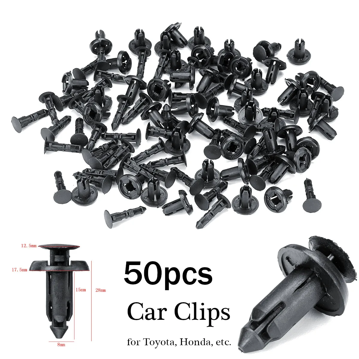 50pcs 11816 8mm Car Bumper Fastener Clips Interior Trim Card Door Panel