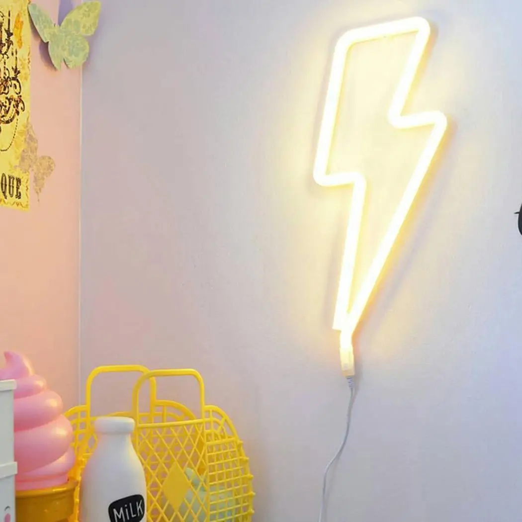 

Holiday As LED picture Lamp USB Night 5V AA Lightning 3 battery Shape Neon Wall Creative Light 4 Decorations x