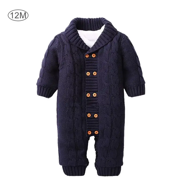 

Cotton Baby Onesies Children's Sweater Arm Knit Fleece Lined Thick Baby Clothes