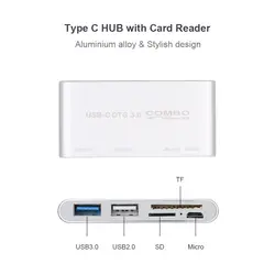 USB C USB 3,1 Тип C концентратор с Card Reader 5 в 1 USB-C концентратора Тип-c OTG HUB комбо USB3.0 Multi сплитер для Macbook Pro воздуха (ленты)