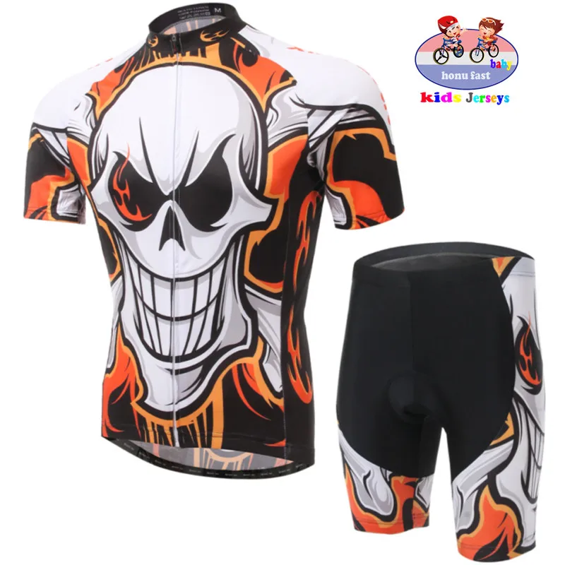 

Cycling Jersey Children 2019 Skeleton pattern Boys Child balance car Cycling Jersey Suits Kids Bicycle Clothing Bike Cycling Kit