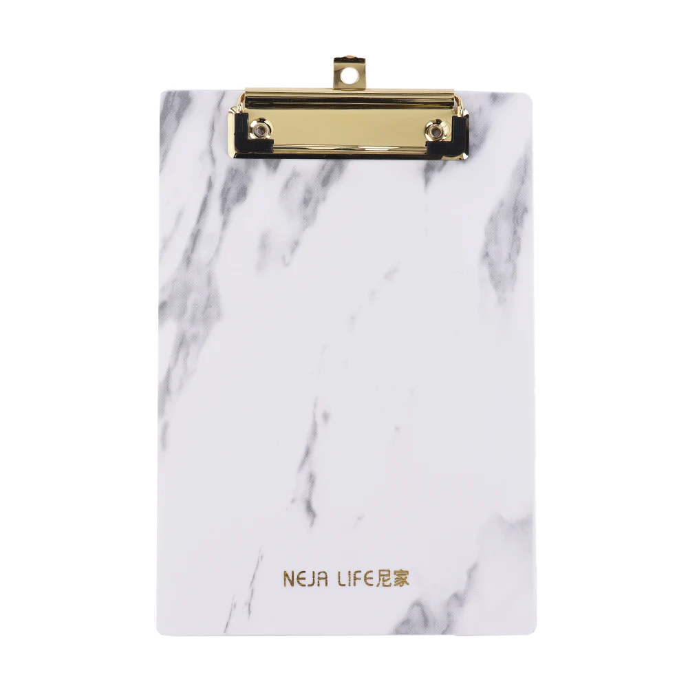 

Plastic Clipboard Marble Pattern File Folder with Metal Clips Vertical Clip Boards Paper Writing Pad for Nurses Kids A4 Size