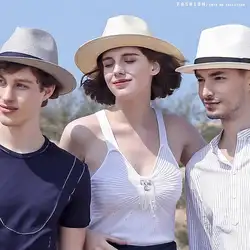 Для женщин Для мужчин дамы Фетровых лучших джаз шляпа в европейском и американском стиле Путешествия Пляж Шапки джаз шляпа шляпы для пар