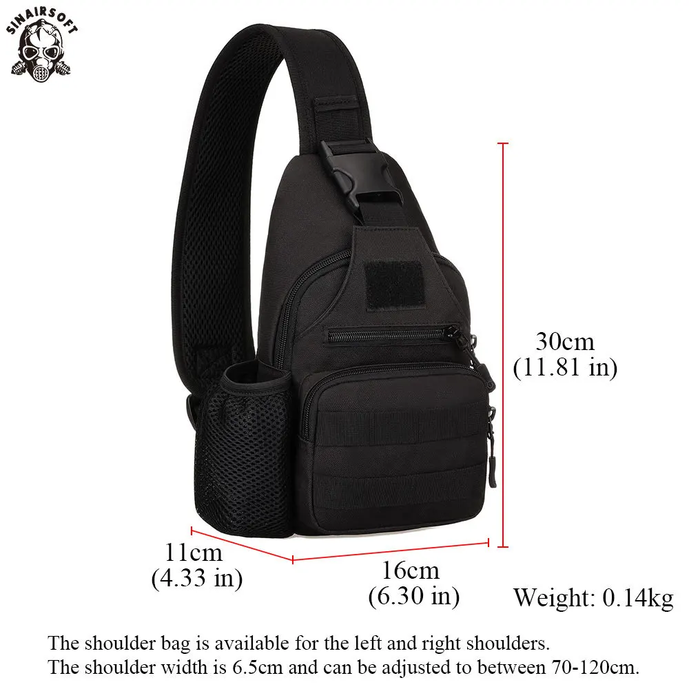 Outdoor Military Tactical Shoulder Sports Bag With USB Charging Chest Bag Wear-Resistant Travel Cam
