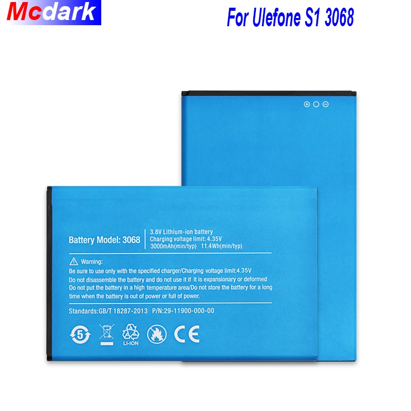 Mcdark 3000 мАч Высококачественная батарея для Ulefone S1 аккумуляторная AKKU ACCU PIL