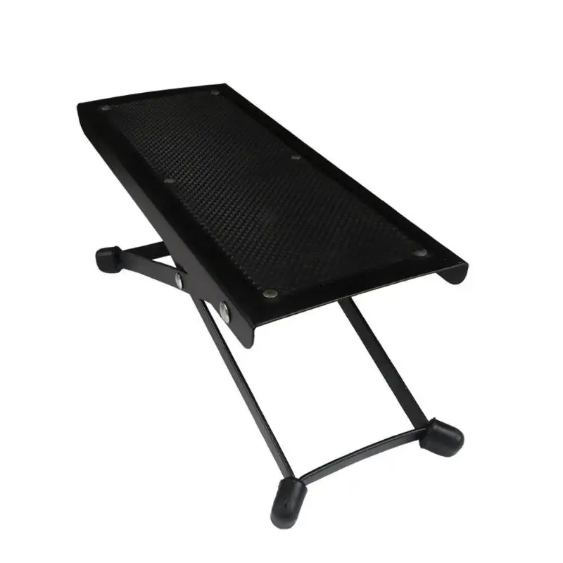 Foldable Guitar Pedal Anti-Slip Guitar Foot Rest Stool 4 Adjustable Height Levels Black Guitar Accessories Parts