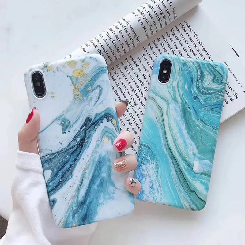 

Moskado Colorful Marble Stone Phone Case For iPhone 6 6s 7 8 Plus Soft IMB Cover For iPhone XS Max X XR Gradient Marble Cases