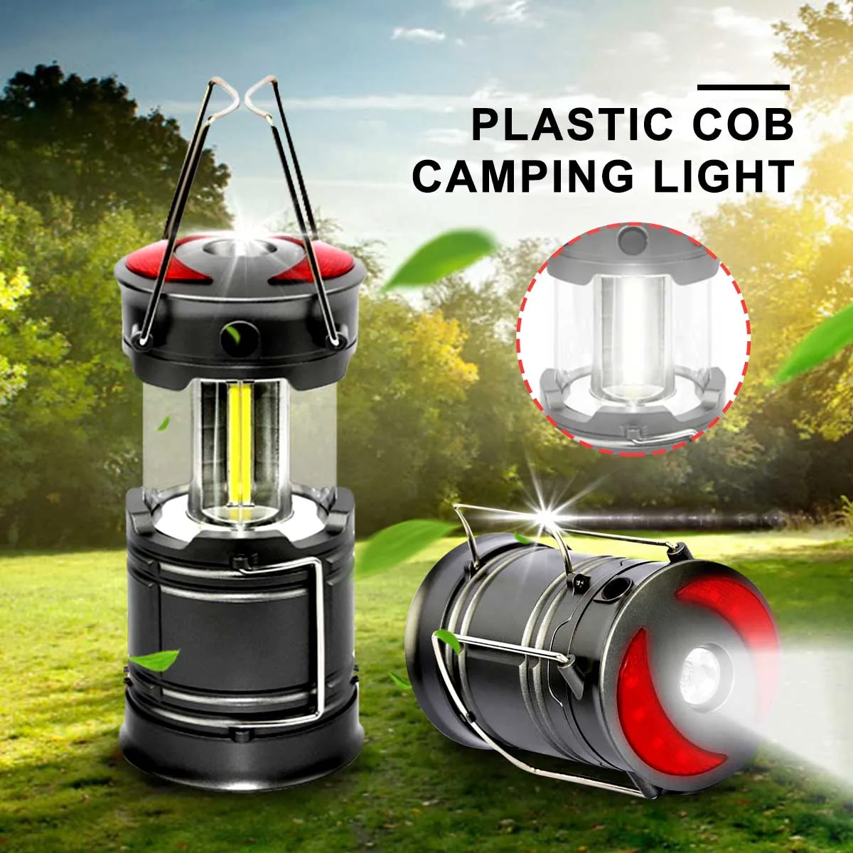

ARILUX LED Camping Light Portable Collapsible COB Flashlight Battery Powered Multifunction Outdoor Lamps