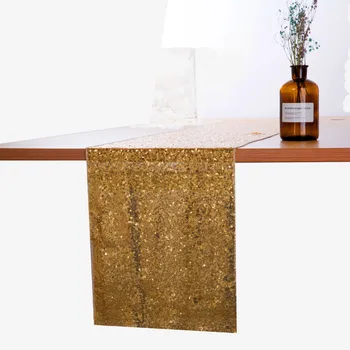 

Mediterranean Golden Sequin Table Fabric Cloth Grey Shining Table Fabric for 3mm Full Version Paillette Table Runner &4