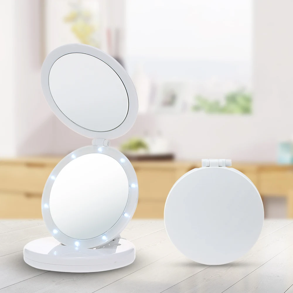 Светодиодный макияж зеркало светодиодный свет двухсторонняя регулируемая подставка настольное зеркало три раза 5X Косметическое зеркало