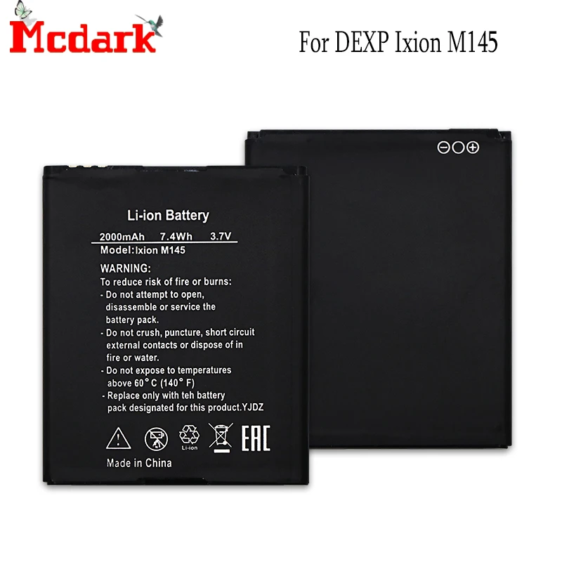 

Mcdark For DEXP Ixion M145 Battery Replacement High Quality 2000mAh Back Up Bateria For DEXP Ixion M145 Smart Phone