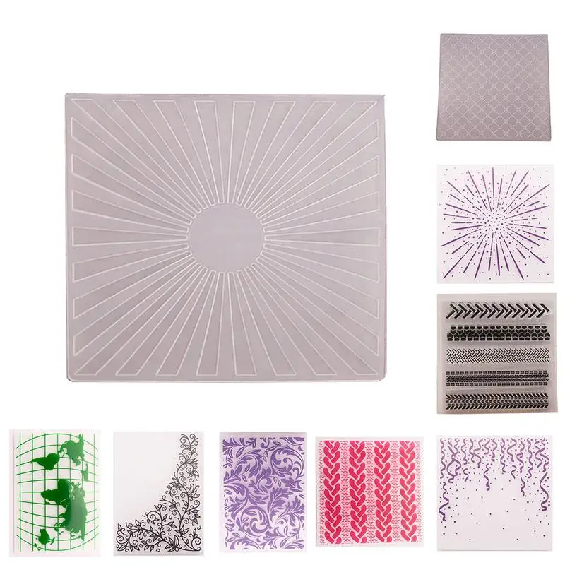 

DIY Plastic Concave-Convex Embossing Template Folder Stencils Die Print Clip Mold Crafts Cards Making Photo Album Decoration
