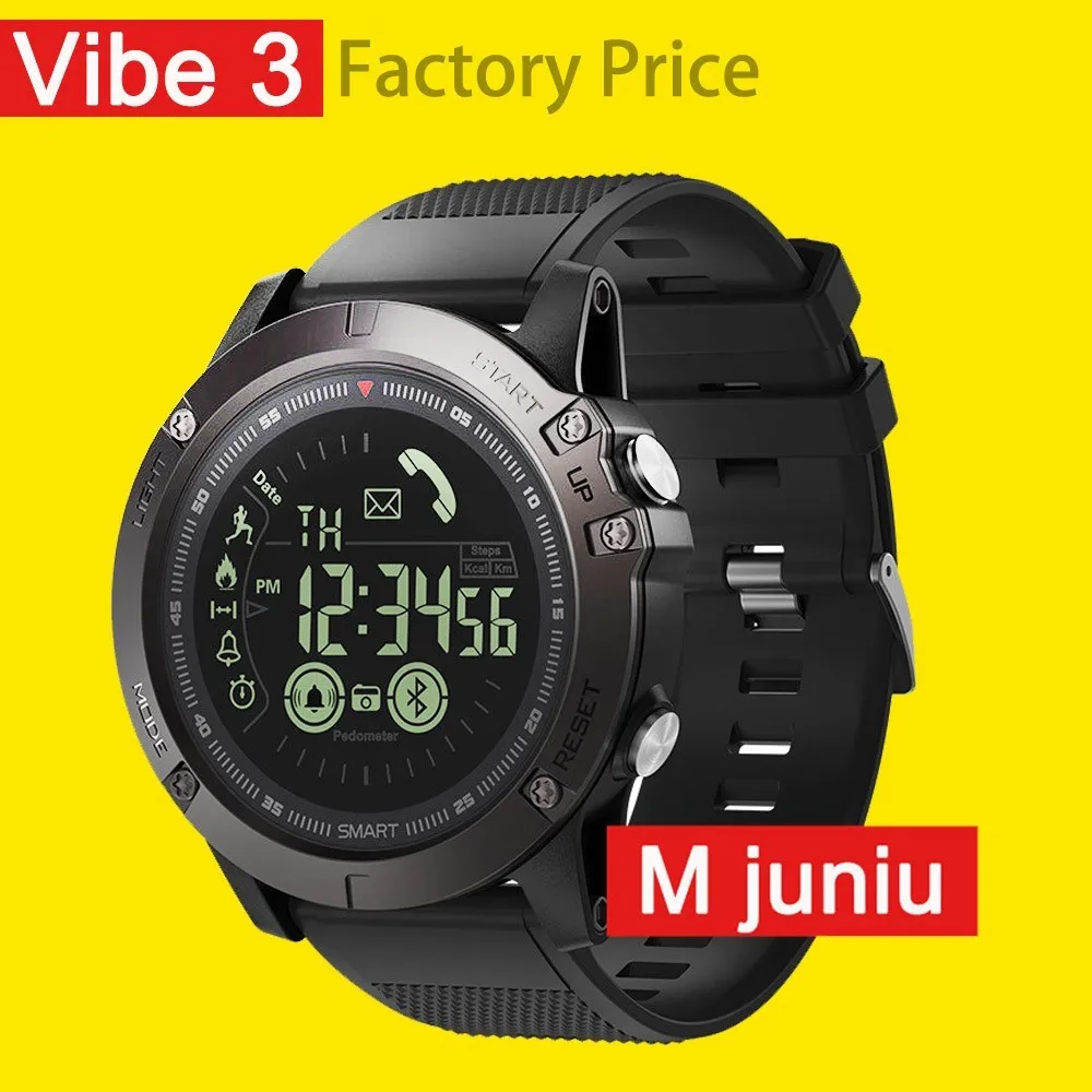 M-juniu New Zeblaze VIBE 3 HR Smartwatch IP67 Waterproof Wearable Device Heart Rate Monitor IPS Color Display Sport Smart Watch