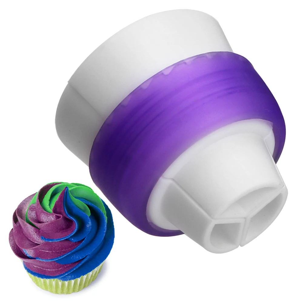 

Pastry Nozzles Ring Cookies Mold Cake Decoration Gadgets Kitchen Tools Tricolor Converter Piping Nozzles