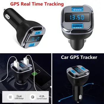 

GPS Tracker Locator Real Time Anti-Lost Recording Tracking Device Dual USB Charger Voltmeter