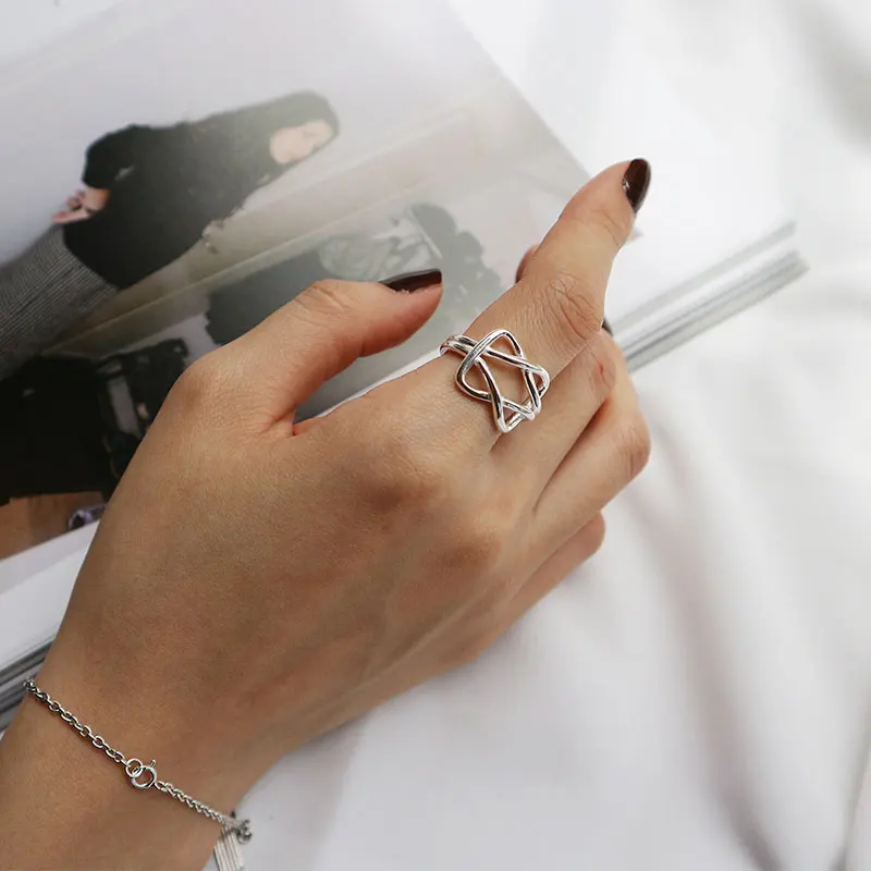 Elegant Quality 925 Rings Adjustable Vintage Sutra Trend Twist Ring Fashion Sterling Silver Jewelry | Украшения и аксессуары
