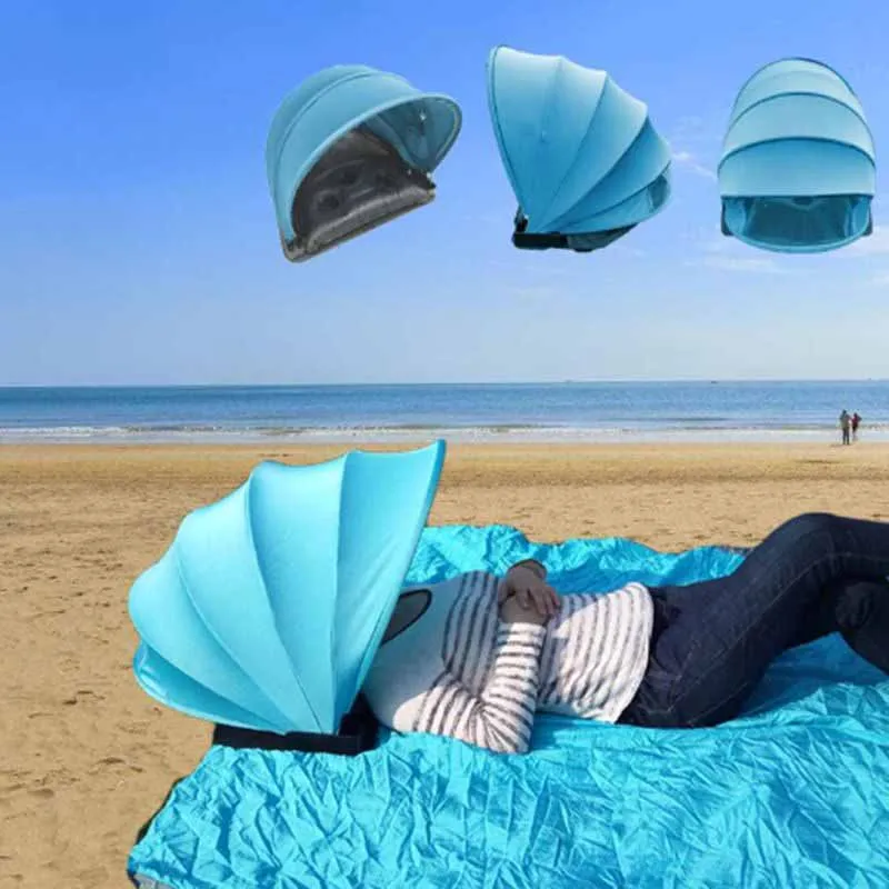 Портативный складной зонт быстрое автоматическое открытие Одиночная палатка с защитой от солнца пляжный мини-зонтик с подушкой