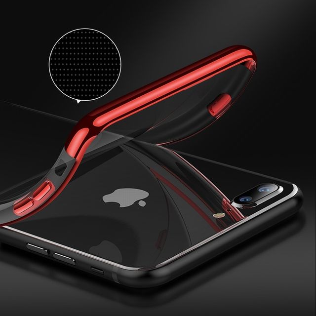 Transparent Phone Case with Colored Edges for iPhone Models