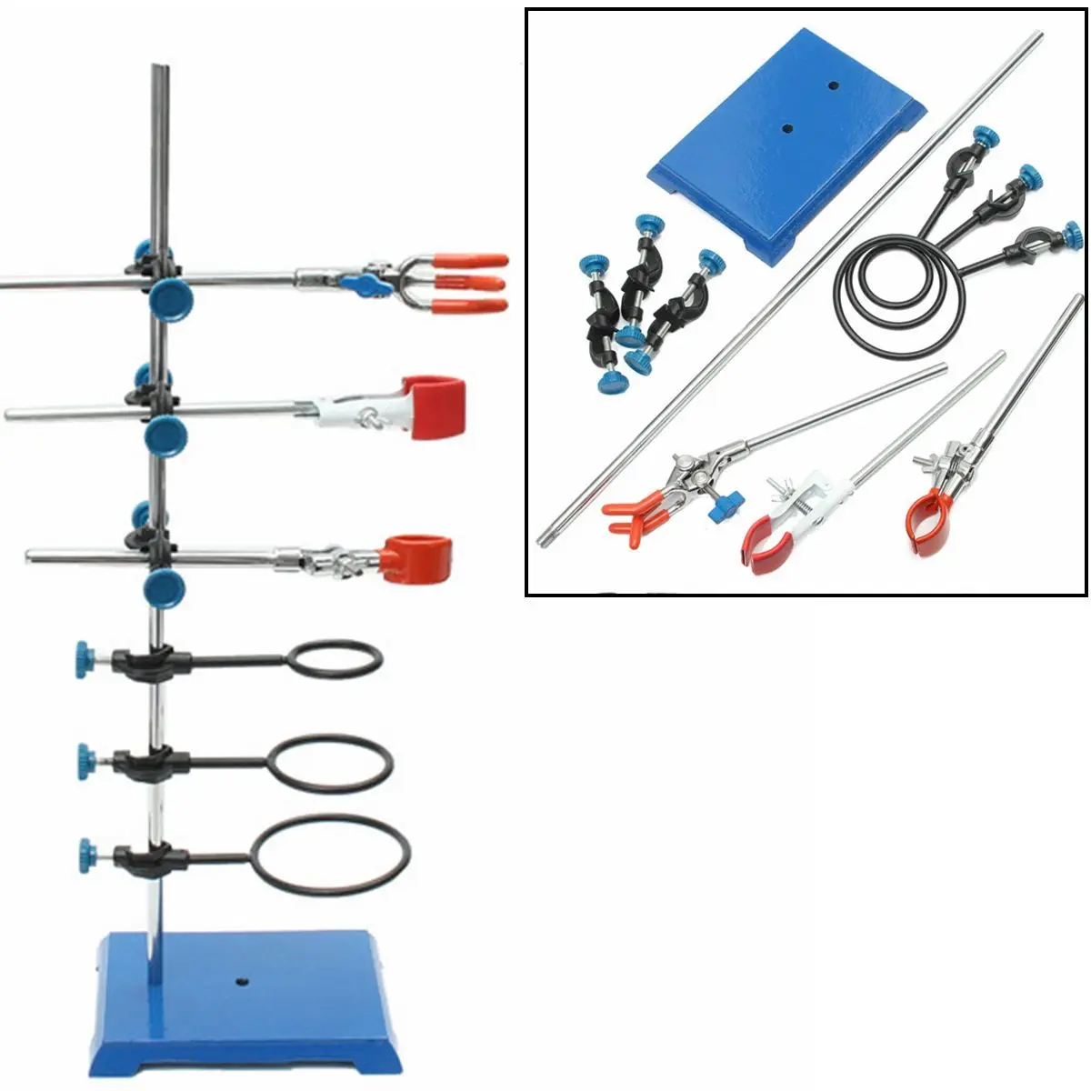 1 SET Laboratory Stands Support and Laboratory Clamp Lab Clips Flask Clamp