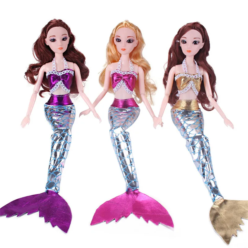 

30cm Handmade Dolls Party Dress Set Gown Skirt Colorful Fashion Clothes For Doll Mermaid Tail Dress Baby Girls Pretend Toy