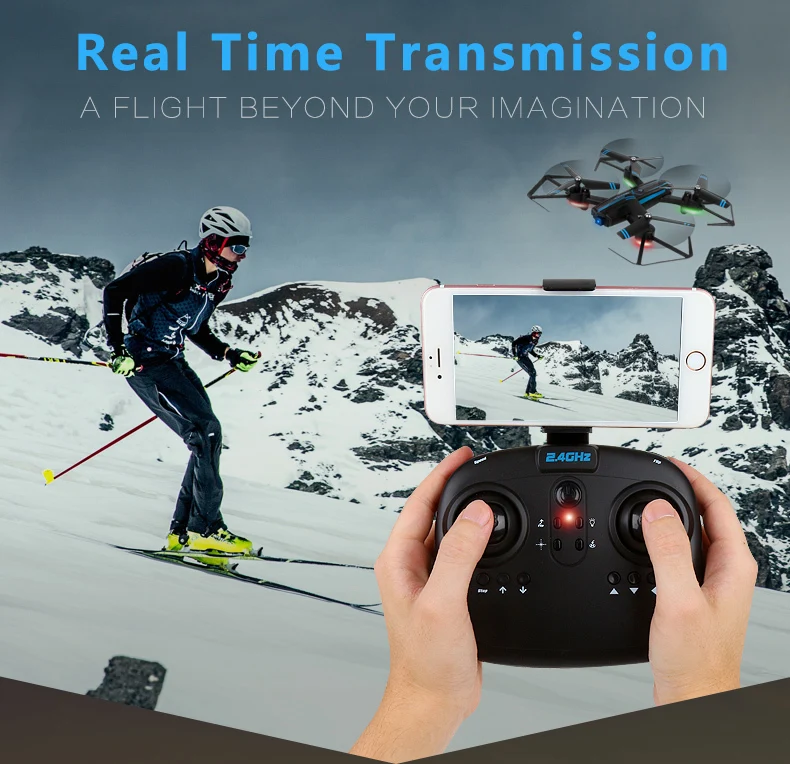 2018 RC Drones with hd Camera RC Helicopter Foldable Mini Drone FPV Quadcopter Aircraft Selfie Drone Foldable 8809W VS JY018 H43