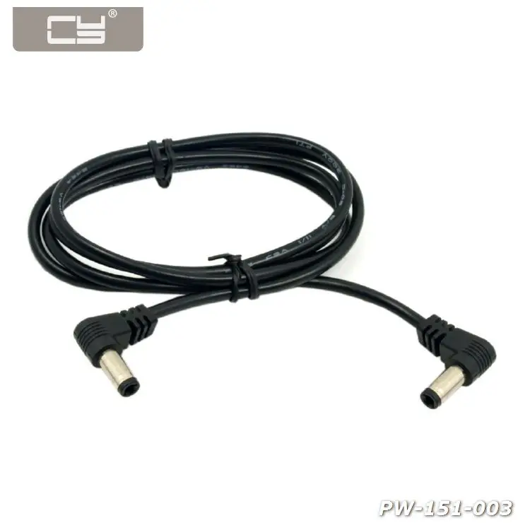 

10pcs/lot DC Power 5.5 x 2.1mm / 2.5mm Male to 5.5 2.1/2.5mm Male Plug Cable 90 Degree Right Angled 60cm