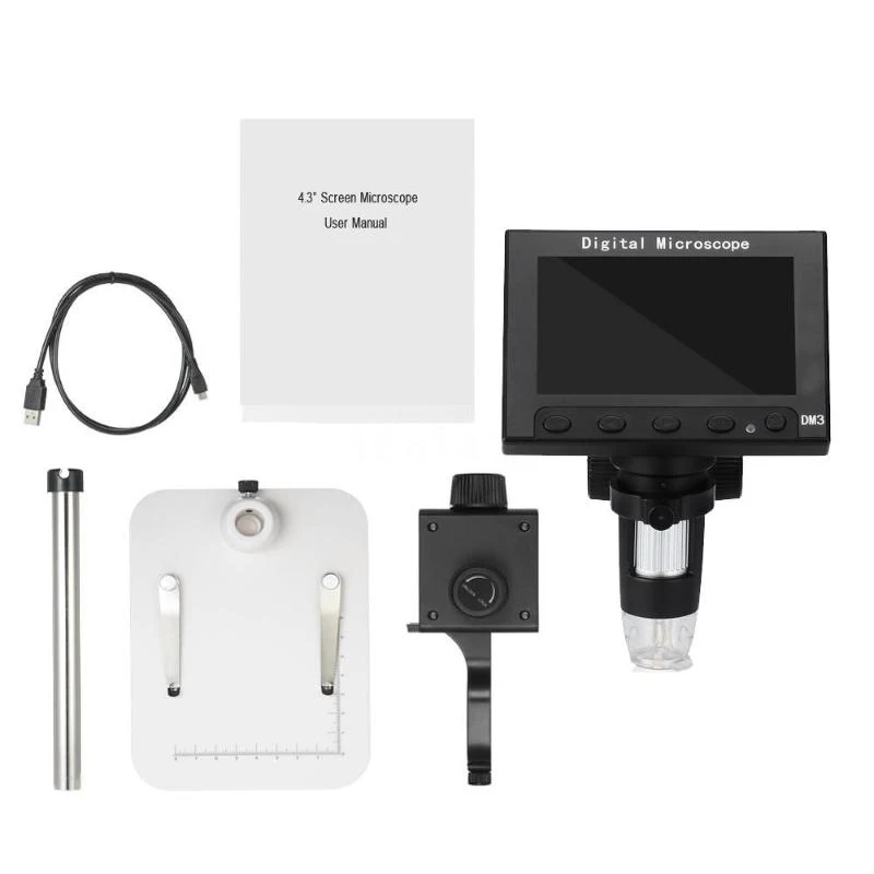 Электронный микроскоп DANIU DM3 1000X 4 3 дюйма USB цифровой видеомикроскоп с 8 ЖК дисплеем