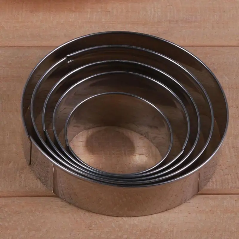 

5pcs/lot Cookie Cutter Cake Cutter Stainless Steel Round Cake Mold Star Biscuit Mould Fondant Cutting Pastry Cutter Dropshipping