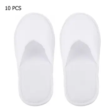

TOPINCN 10 Pairs Disposable Guest Slippers Travel Hotel Slippers Comfortable SPA Shoes Cleaner Brush Cleaning Tool
