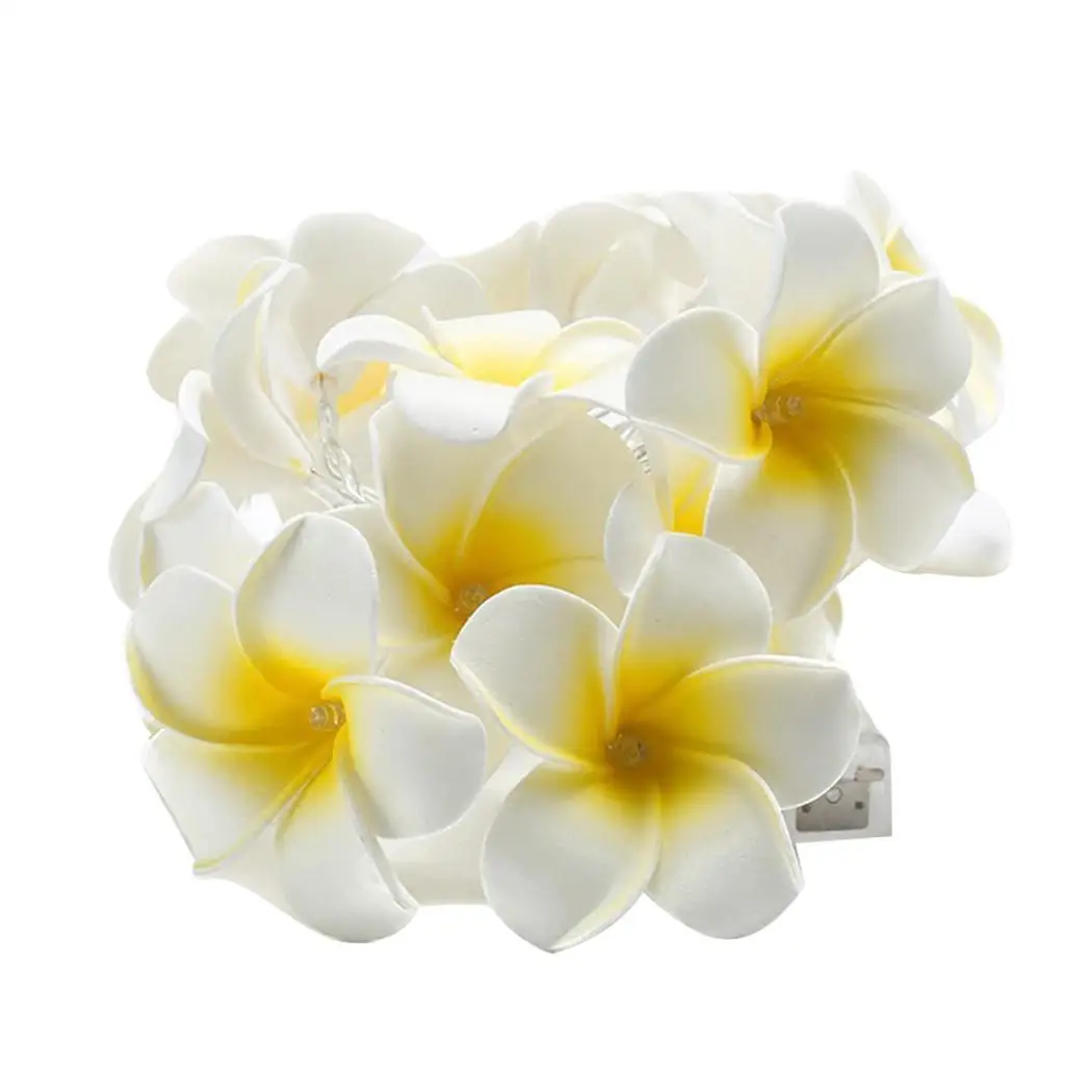 

General Waterproof Plumeria Shape LED Light String Home Garden Decor White Festival Light, 220V Yellow