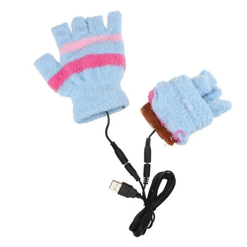 MISS M 2018 женские зимние модные теплые перчатки с USB обогревом Повседневные вязаные