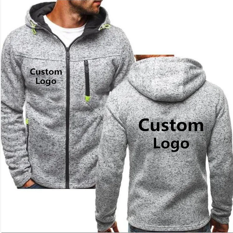 Men Sports Hoodies Sweatshirts Spring And Autumn Long Sleeve Cardigan Hooded Coat Free Personalise Customized Logo
