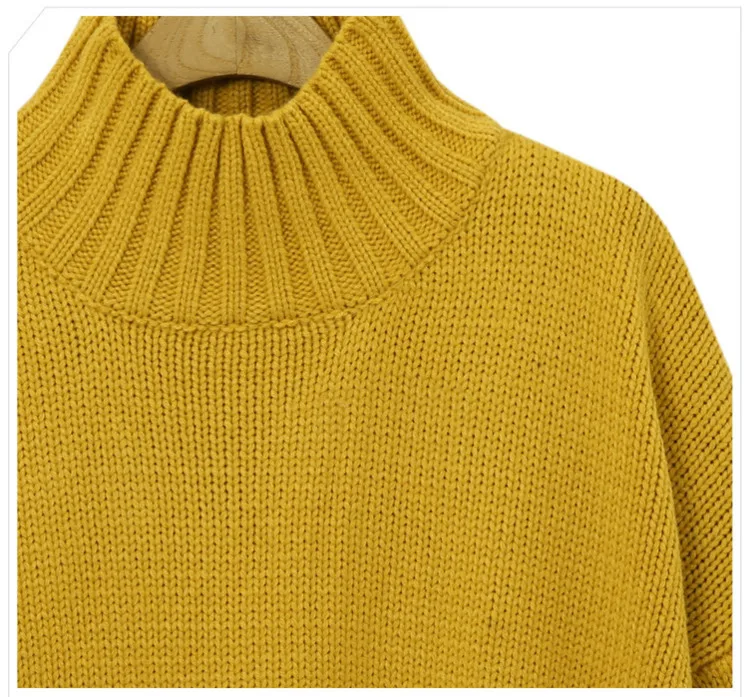 LANMREM 2018 New Summer Autumn Fashion Turtleneck Long Sleeve Irregular Split Simple All-match Woman Sweater SA872