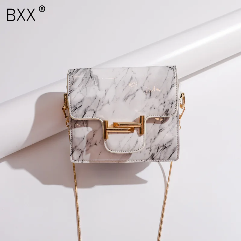 

[BXX] 2019 Spring Summer Woman New Stylish White Black Color Single Chain Flap Messenger Bag Shoulder Bag All Match LM675