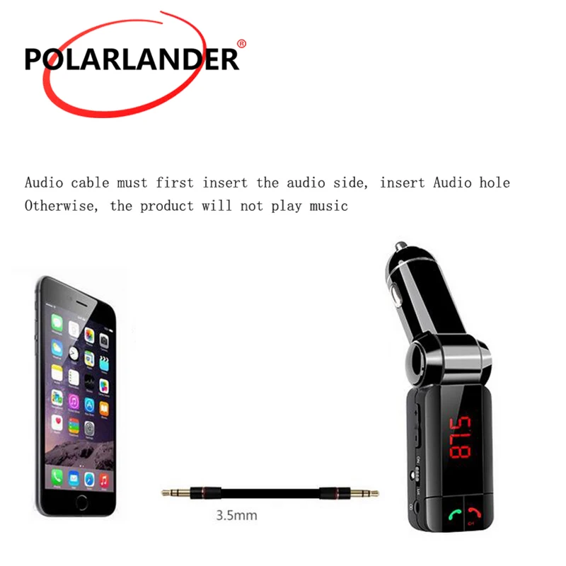 Bluetooth MP3 PlayerHandsfree автомобильный комплект AUX Hands Free FM передатчик с двойным USB SD LCD
