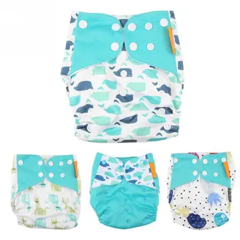 

4Pcs/Set Washable Cloth Diaper Cover Adjustable Nappy Reusable Breathable Baby Cloth Diapers Available For 0-2years 3-15kg Baby