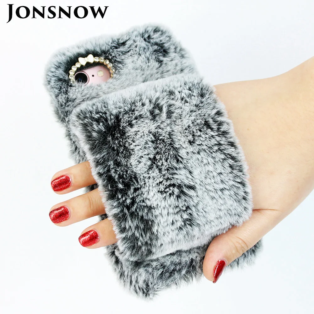 

Plush Hand Warmer Soft Case For iPhone XS XR Phone Cover for iPhone 6S 7 8 Plus XS Max Hairy Warm Winter Bling Rhinestone Cases