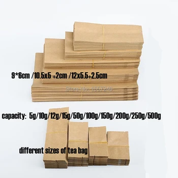 

Top Open Heat Sealing 15g/20g/30g/50g/100g Kraft Paper Aluminum Foil Bag Pouch For Tea Coffee Chinese Herbal Medicine Storage